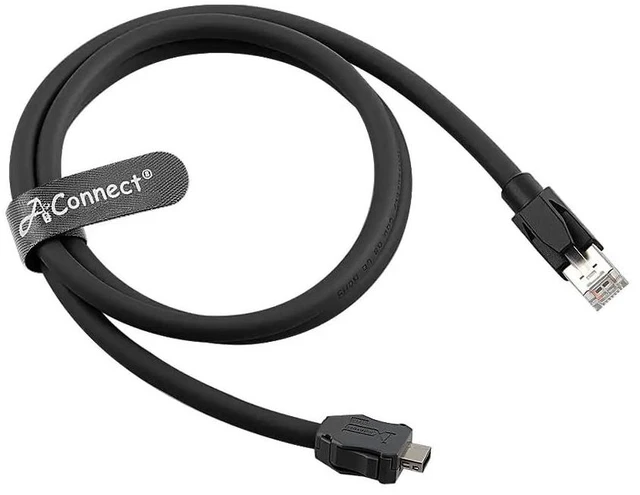 Main image of IX to RJ45 Cat6A Industrial Ethernet Cable IX30G-A-10S-CV(7.0) Industrial Automation Sensor PoE High-Flexibility Cable Carrier (1 M) (Black)