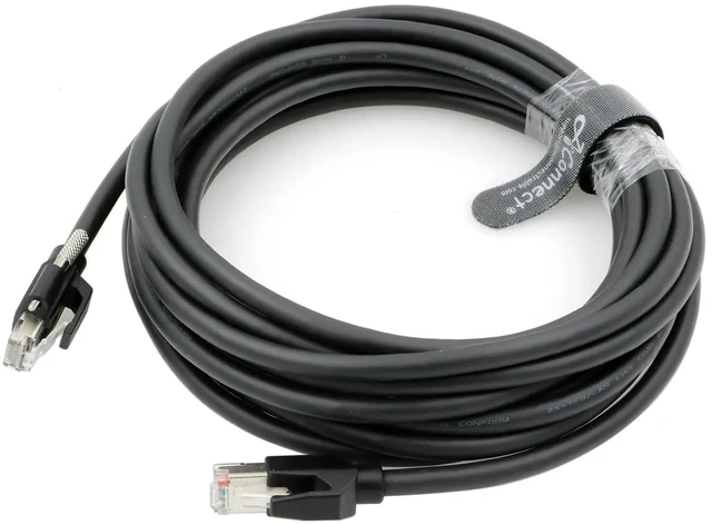 Main image of Gigabit Ethernet cable with RJ45 horizontal locking screw, Cat6 cable, suitable for AVT industrial cameras (8M).