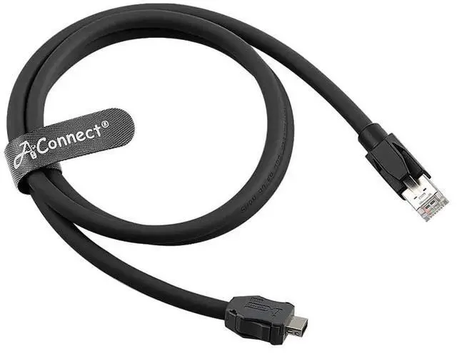 Main image of IX to RJ45 Cat6A Industrial Ethernet Cable IX30G-A-10S-CV(7.0) Industrial Automation Sensor PoE High-Flexibility Cable Carrier (50CM) (Black)