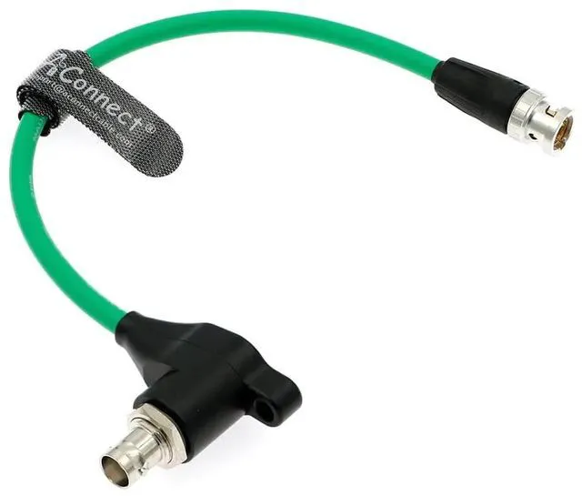 Main image of Isolator-specific SDI protection cable, BNC male to BNC female power cable, 8 inches (20 cm), green.