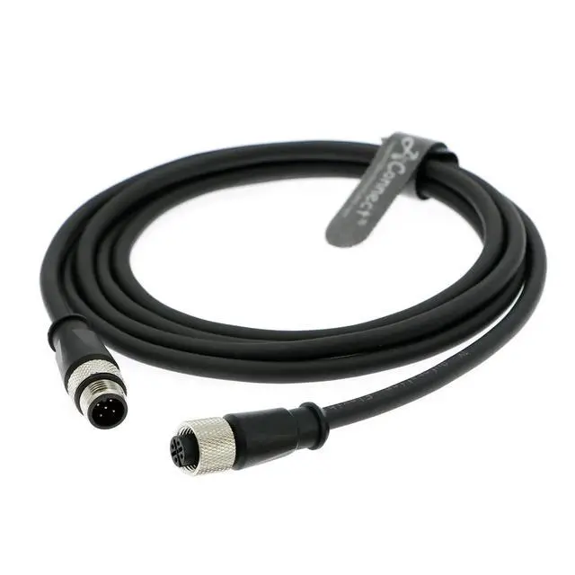 Main image of M12 5-pin male A-type coded to 5-pin female industrial shielded cable and aviation sensor connector, suitable for device network fieldbus modules (1M).