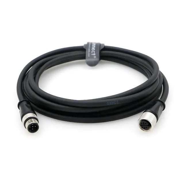Alt view image 2 of 2 - M12 5-pin male A-type coded to 5-pin female industrial shielded cable and aviation sensor connector, suitable for equipment network fieldbus modules (5M).