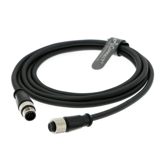 Alt view image 2 of 2 - M12 5-pin male A-type coded to 5-pin female industrial shielded cable and aviation sensor connector, suitable for device network fieldbus modules (1M).