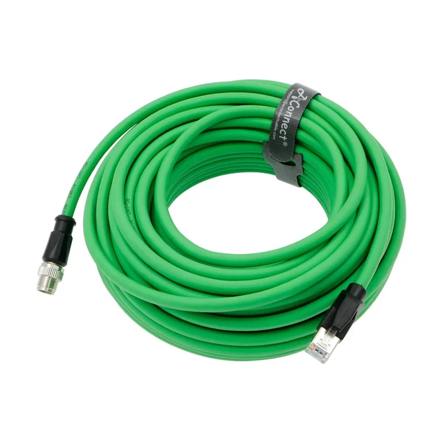 Alt view image 2 of 2 - M12 8-pin X Code to RJ45 Cat6a Gigabit Ethernet cable, suitable for industrial cameras, shielded, waterproof, flexible, green (10M).