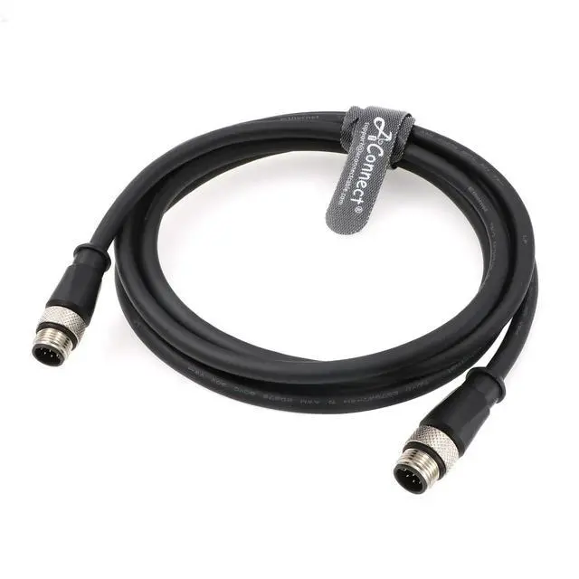 Main image of M12 8-pin A-type male to 8-pin A-type male high-flexibility industrial Ethernet shielded waterproof cable, suitable for industrial cameras (10M).