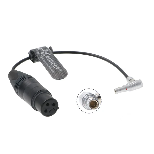 Alt view image 2 of 2 - Audio cable for Z CAM E2 camcorder, right-angle 5-pin male to XLR 3-pin female, 6 inches (15 cm).