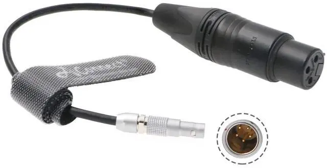 Main image of Audio cable for Z CAM E2 camcorder, straight 5-pin male to XLR 3-pin female, 6 inches (15 cm).