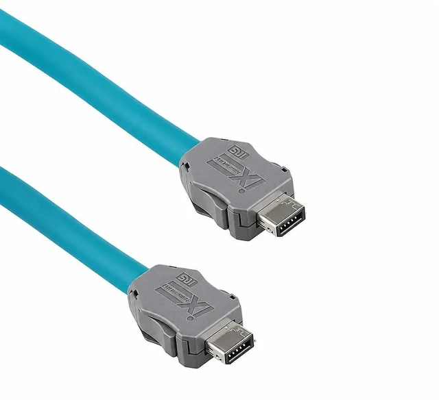 Main image of IX to IX Industrial IX30G-A-10S-CV A-Key Cat6a shielded Ethernet cable, suitable for PLC, machine vision, automation sensors and cable chain connections (50CM) (Green).