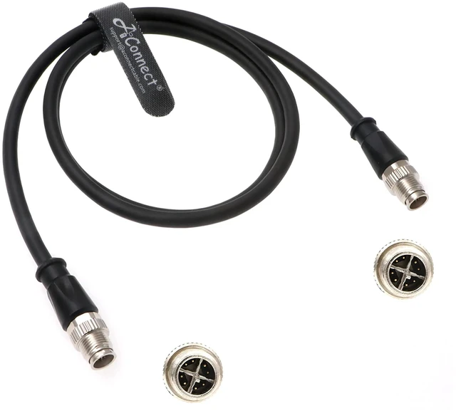 Main image of M12 8-pin male X-Code to 8-pin male X-Code shielded Ethernet cable, suitable for industrial cameras, highly flexible waterproof cable (1M).