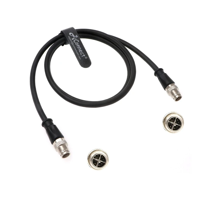 Alt view image 2 of 2 - M12 8-pin male X-Code to 8-pin male X-Code shielded Ethernet cable, suitable for industrial cameras, highly flexible waterproof cable (1M).