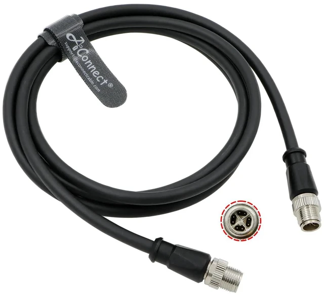 Main image of M12 8-pin male X-Code to 8-pin male X-Code shielded Ethernet cable, suitable for industrial cameras, highly flexible waterproof cable (2M).
