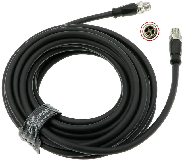 Main image of M12 8-pin male X-Code to 8-pin male X-Code shielded Ethernet cable, suitable for industrial cameras, highly flexible waterproof cable (15M).