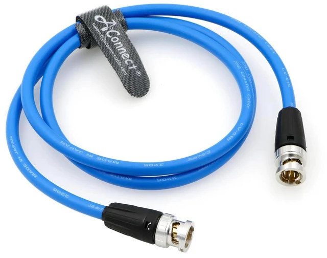 Main image of 12G High Definition BNC SDI BNC Cable, BNC Male to Male 75 Ohm Coaxial Cable, Suitable for 4K Cameras, Blue 50cm Straight