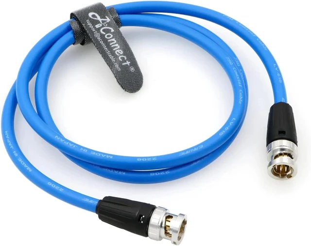 Alt view image 2 of 2 - 12G High-Definition BNC SDI BNC Cable, BNC Male to Male 75 Ohm Coaxial Cable, Suitable for 4K Cameras, Blue 1-meter Straight