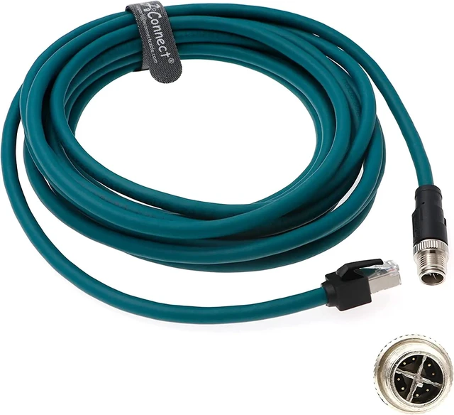 Alt view image 2 of 2 - M12 8-pin X-Code to RJ45 Ethernet cable, suitable for industrial cameras, shielded cable, highly flexible, waterproof (8M).