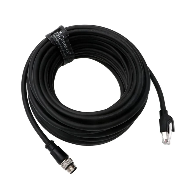 Alt view image 2 of 2 - D-Code M12 4-pin male to RJ45 male Cat5e high-flexibility shielded Ethernet cable, suitable for industrial field applications, can be wired to mechanical sensors and cameras (15M).
