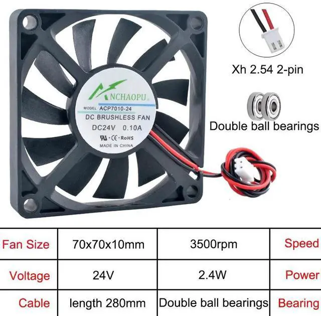 Alt view image 2 of 2 - 5015 12V 24V Blower Cooling Fan CDM5015S