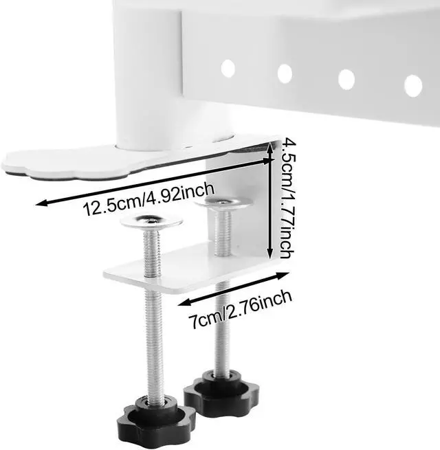 Alt view image 4 of 7 - Desktop Bookshelf Clamp On Desk Shelf with Each Tier Load Capacity(16.53 Lbs) Multipurpose Clip-On Desk Organiser Desktop Organizer Bookshelf Storage Shelves for Study Rooms, Bedrooms(White)