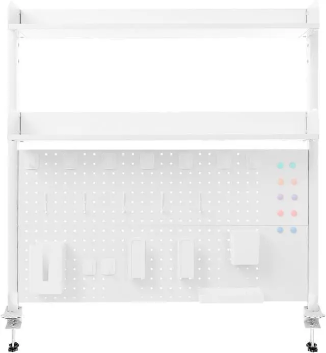 Alt view image 7 of 7 - Desktop Bookshelf Clamp On Desk Shelf with Each Tier Load Capacity(16.53 Lbs) Multipurpose Clip-On Desk Organiser Desktop Organizer Bookshelf Storage Shelves for Study Rooms, Bedrooms(White)