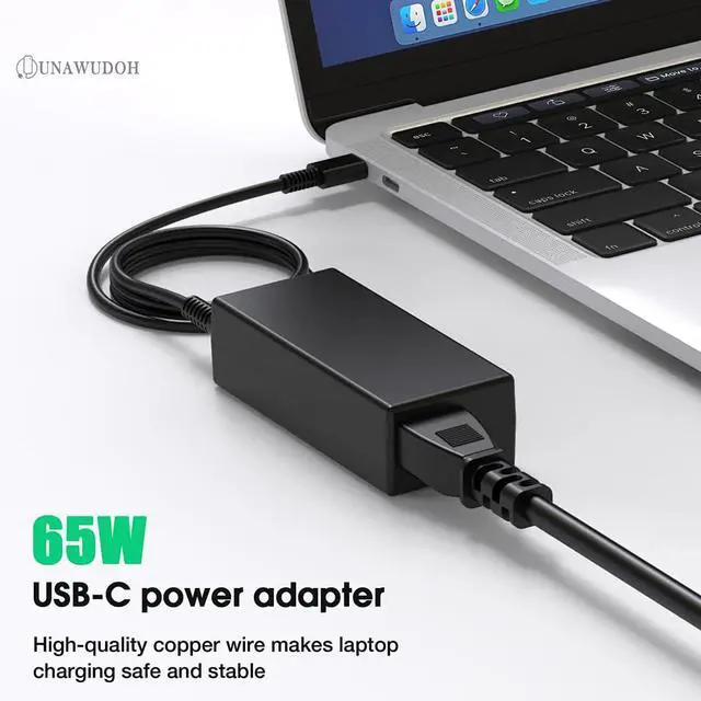 Alt view image 2 of 6 - 65W USB C Laptop Charger Compatible with Lenovo ThinkPad T480 T490 T580 X1 Carbon T14 T14s T16 E14 E16 Yoga C940 C930 720 910 920 7i Chromebook C330 S330,Type C Fast Charging Power Supply Adapter Cord