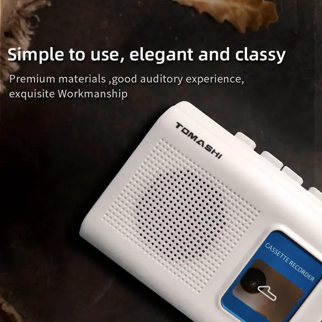 Alt view image 3 of 7 - Portable Cassette Player Tape Recorder with Built-in Speaker,Microphone,Headphone Jack-, 4.57 x 3.54 x 1.38inch