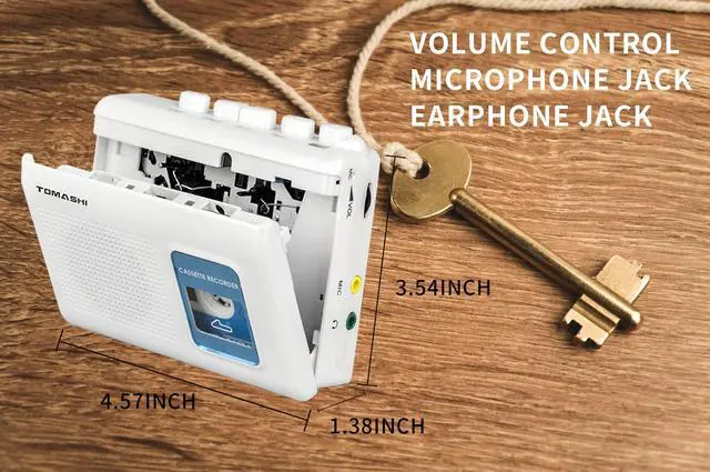 Alt view image 6 of 7 - Portable Cassette Player Tape Recorder with Built-in Speaker,Microphone,Headphone Jack-, 4.57 x 3.54 x 1.38inch