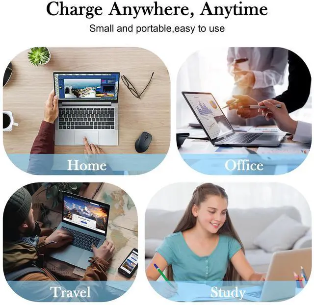Alt view image 7 of 7 - 65W USB C Laptop Charger Compatible with Lenovo ThinkPad X1 X13 T14 T14s T15 E14 E15 T480s T490 Yoga 7i 9i C940 Thinkbook 13s 14 15 16 Chromebook c330 s330 Computer Charger Type C AC Power Adapter