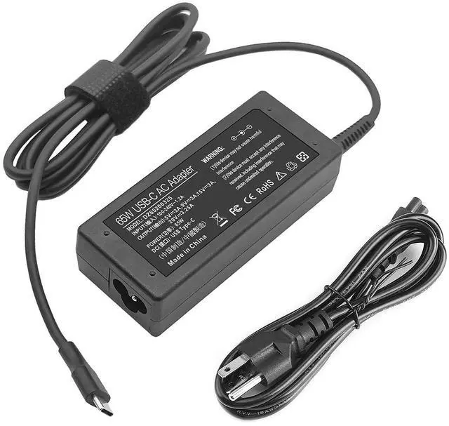 Main image of 65W 45W USB C Laptop Power Replacement Adapter Charger for Lenovo Chromebook/Yoga/ThinkPad/HP Chromebook/Dell Laptop USB Type C Power Adapter
