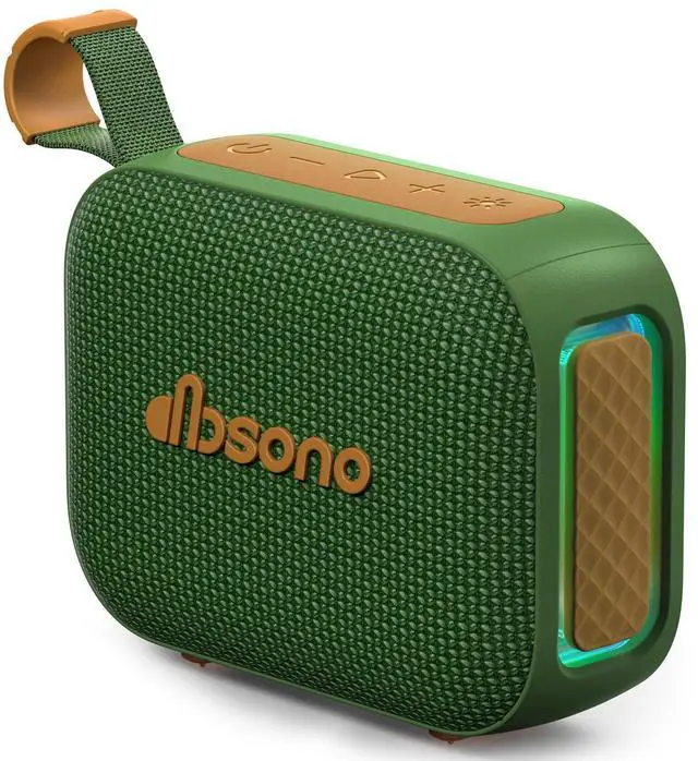 Main image of Portable Bluetooth Speaker Waterproof Gift: IPX5 HD Sound Up to 24H Playtime, TWS Pairing, LED Light, Outdoor Speaker for Beach/Pool/Travel/Essentials, Gifts for Fathers Day for Men Dad-Dark Green