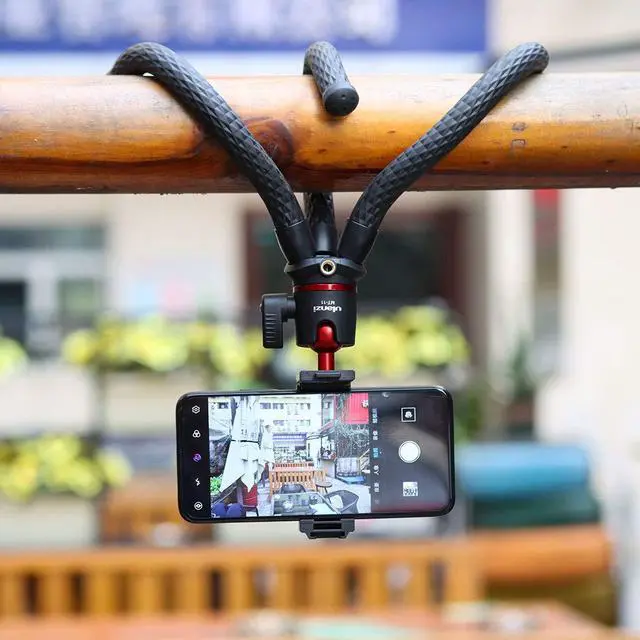 Alt view image 7 of 7 - Camera Tripod, Mini Flexible Stand w Hidden Phone Holder w Cold Shoe Mount, 1/4'' Screw f Magic Arm, Universal f iPhone 17 16 15 14 Pro Max XS Max Canon Nikon Sony DJ Pocket 4/3 Cameras