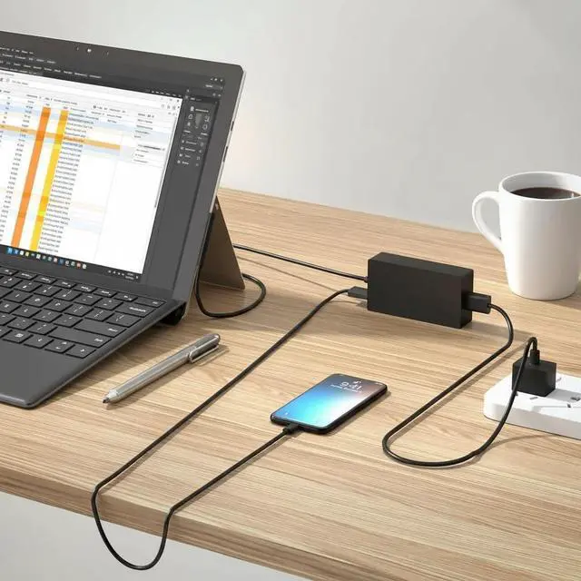 Alt view image 7 of 7 - 65W Surface Pro Charger,Compatible with Microsoft Surface Pro 3/4/ 5/6/7/8/9/10/11/X, Surface Laptop 1/2/3/4/5/6/7 Surface Book 1/2 Surface Go 1/2/3