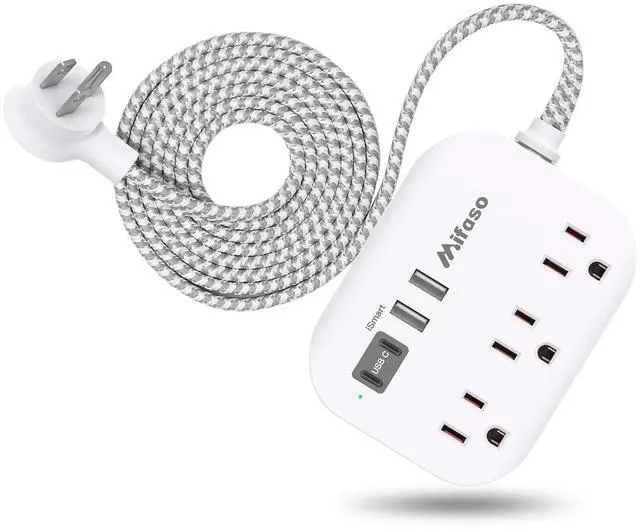 Main image of Cruise Ship Essentials - Power Strip with USB Ports, 5Ft Flat Extension Cord with Multiple Outlets, USB Charging Station with Non Surge Protector for Cruise Ship, Travel, Dorm Room Essentials