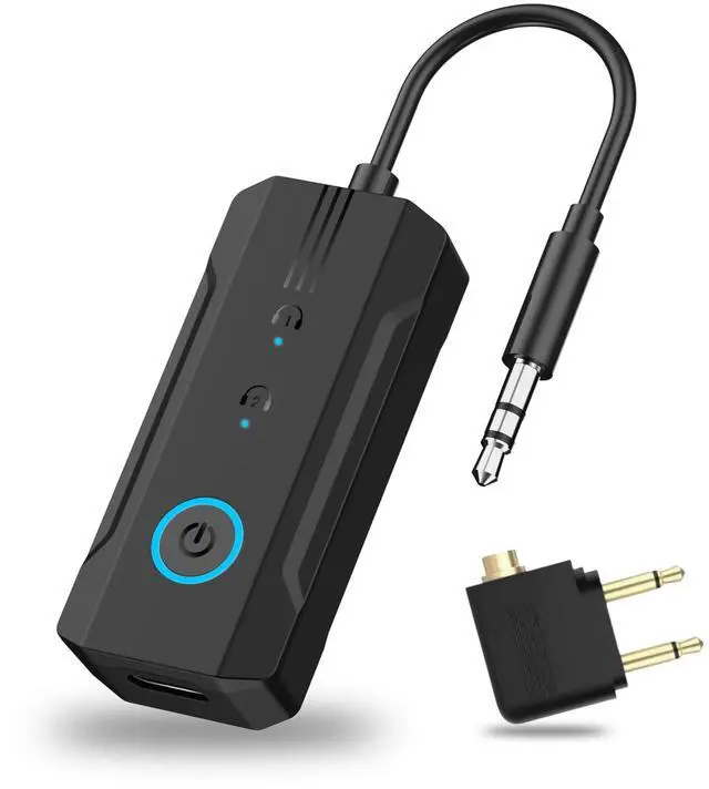 Main image of 2026 Bluetooth 6.0 Transmitter Receiver, 2-in-1 Airplane Travel Adapter for 2 AirPods/Headphones, 3.5mm AUX for Flight/TV/Car, Compatible with Apple AirPods 1/2/3/4 & Pro 1/2/3
