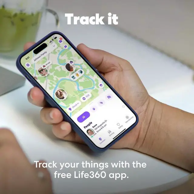 Alt view image 6 of 7 - Tile Sticker - Small Bluetooth Tracker, Remote Finder and Item Locator for Bikes, Glasses and More. Both iOS and Android Compatible. Phone Finder. 1-Pack (Black)