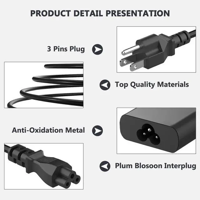 Alt view image 3 of 7 - 65W 45W USB-C Laptop Charger Compatible with Dell Latitude 5540 5530 5520 5420 5430 5440 5450 7530 7440 7430 7420 7340 7330 7320 XPS 13 9250 9350 9360 9365 9370 9380 9550 Adapter Power Cord