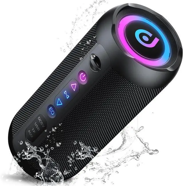 Main image of Portable Bluetooth Speaker, Bluetooth 5.4 Speaker, 30W Dual Speaker, 2.0 Channel, Deep Bass, 30H Playtime, Colorful RGB Lights, IPX7 Waterproof, TWS pairing for Outdoor/Home/Party/Travel, Gift Ideas