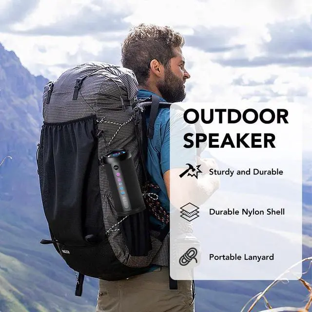 Alt view image 6 of 7 - Portable Bluetooth Speaker, Bluetooth 5.4 Speaker, 30W Dual Speaker, 2.0 Channel, Deep Bass, 30H Playtime, Colorful RGB Lights, IPX7 Waterproof, TWS pairing for Outdoor/Home/Party/Travel, Gift Ideas