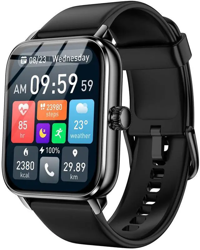 Main image of Smart Watches for Men Women with Alexa Built-in, Bluetooth Call, 1.85" HD Touchscreen, 120+ Sport Modes, IP68 Waterproof, 7-Day Battery, 24/7 Heart Rate & Sleep Monitor for Android iPhone (Black)