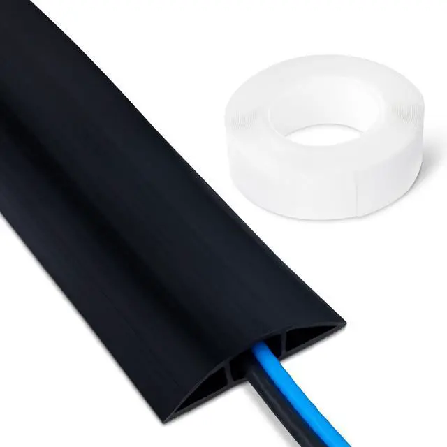 Main image of Floor Cord Cover, 6ft Length, 2.6" Diameter, Cable Protector, Black