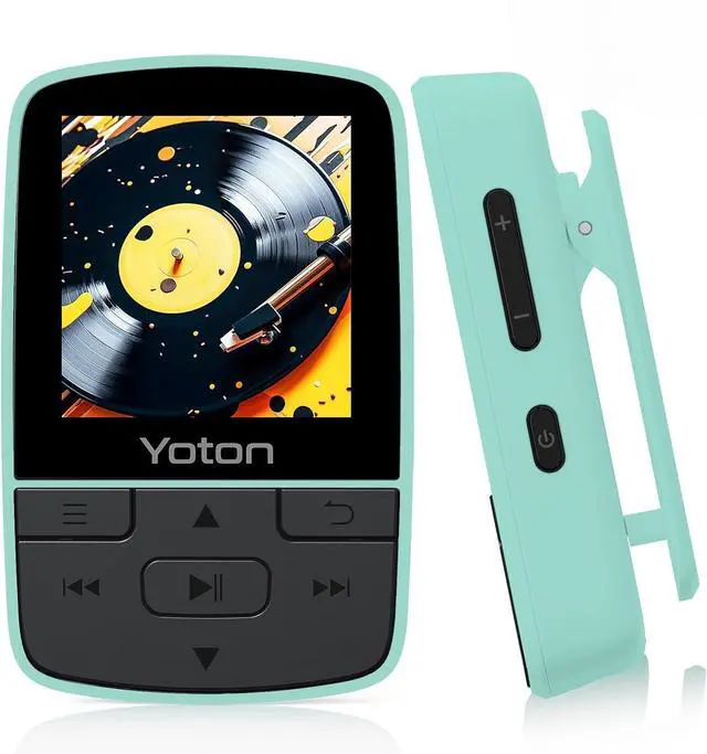 Main image of MP3 Player with Bluetooth 5.2, Expandable to 64GB, HiFi-Music, with Sports Clip, Earphones Included, Green(No Built-in Storage No TF Card Included Insert Card to Use)