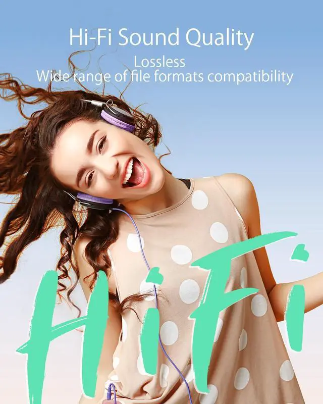 Alt view image 4 of 6 - MP3 Player with Bluetooth 5.2, Expandable to 64GB, HiFi-Music, Mini Size, with Sports Clip, FM Radio, Earphones Included, Pink(No TF Card Included Insert Card to Use)