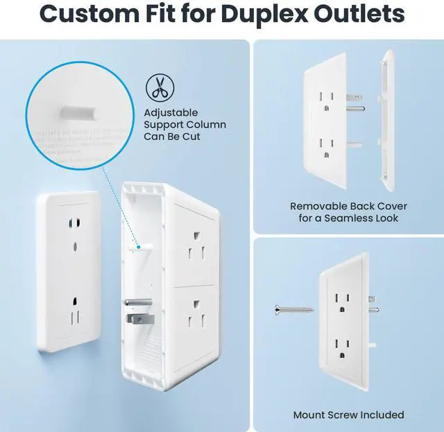 Alt view image 4 of 7 - Multi Plug Outlet Surge Protector - 5 Outlet Extender with 4 USB Ports(2 USB-C PD 20W) and Night Light, 3-Sided Power Strip with Adapter Spaced Outlets - ETL, White