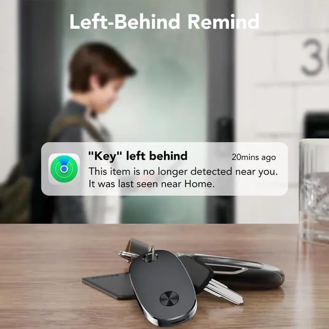 Alt view image 3 of 7 - Tracker Tags-4 Pack, Bluetooth Tracker Works with Apple Find My APP (iOS Only), Keys Finder and Item Locator for Luggage, Backpack, Suitcases, Replaceable Battery, IP67 Waterproof weTag pro