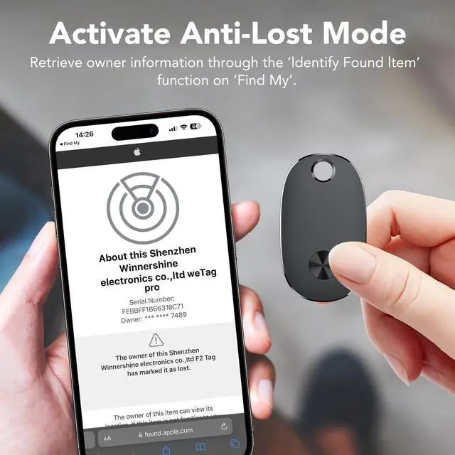 Alt view image 7 of 7 - Tracker Tags-4 Pack, Bluetooth Tracker Works with Apple Find My APP (iOS Only), Keys Finder and Item Locator for Luggage, Backpack, Suitcases, Replaceable Battery, IP67 Waterproof weTag pro