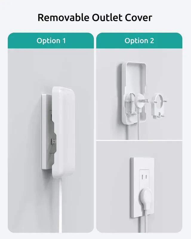 Alt view image 5 of 7 - 2 Prong Power Strip, 2 Prong to 3 Prong Outlet Adapter, Flat Extension Cord with Outlet Cover 10FT, 5-Outlet & 4 USB Ports, 1440J Surge Protector, Wall Mountable, Ideal for Old House, White