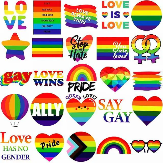 Alt view image 2 of 7 - 300PCS Gay Pride Stickers for LGBTQ, Waterproof Rainbow Stickers Pride Stuff Accessories Celebration for Parades Water Bottle Laptop Skateboard Phone Month Decorations(Non-Repetitive)