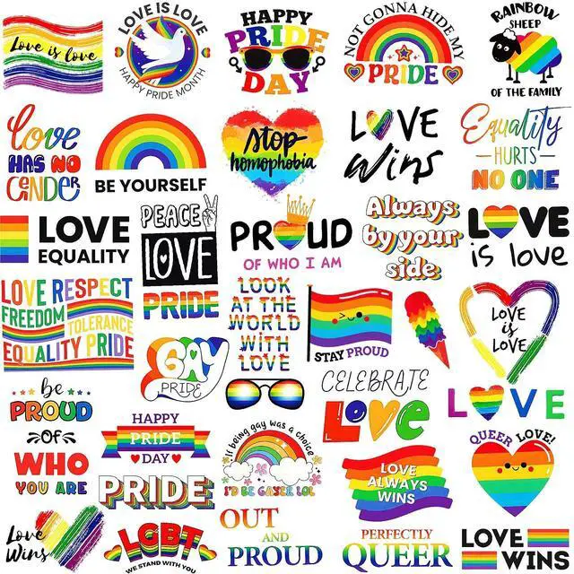 Alt view image 3 of 7 - 300PCS Gay Pride Stickers for LGBTQ, Waterproof Rainbow Stickers Pride Stuff Accessories Celebration for Parades Water Bottle Laptop Skateboard Phone Month Decorations(Non-Repetitive)