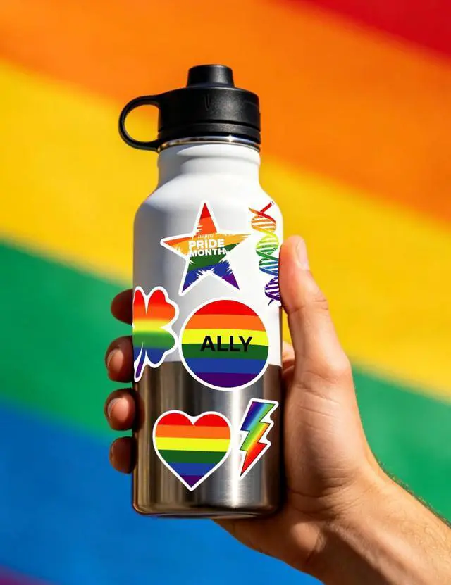 Alt view image 4 of 7 - 300PCS Gay Pride Stickers for LGBTQ, Waterproof Rainbow Stickers Pride Stuff Accessories Celebration for Parades Water Bottle Laptop Skateboard Phone Month Decorations(Non-Repetitive)