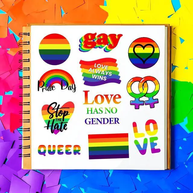 Alt view image 5 of 7 - 300PCS Gay Pride Stickers for LGBTQ, Waterproof Rainbow Stickers Pride Stuff Accessories Celebration for Parades Water Bottle Laptop Skateboard Phone Month Decorations(Non-Repetitive)