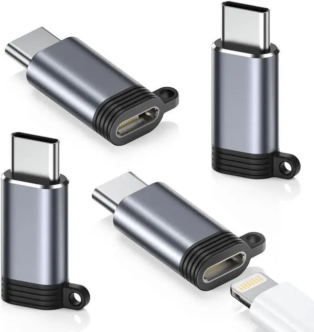 Main image of 4 Pack Lightning to USB C Adapter for iPhone 17 Air 16 16e 15 Pro Max Plus, iPad, Galaxy - NOT for Headphones/Microphone/OTG/iPencil, USB Type C to Lightning Adapter ONLY for Charging/Data Sync
